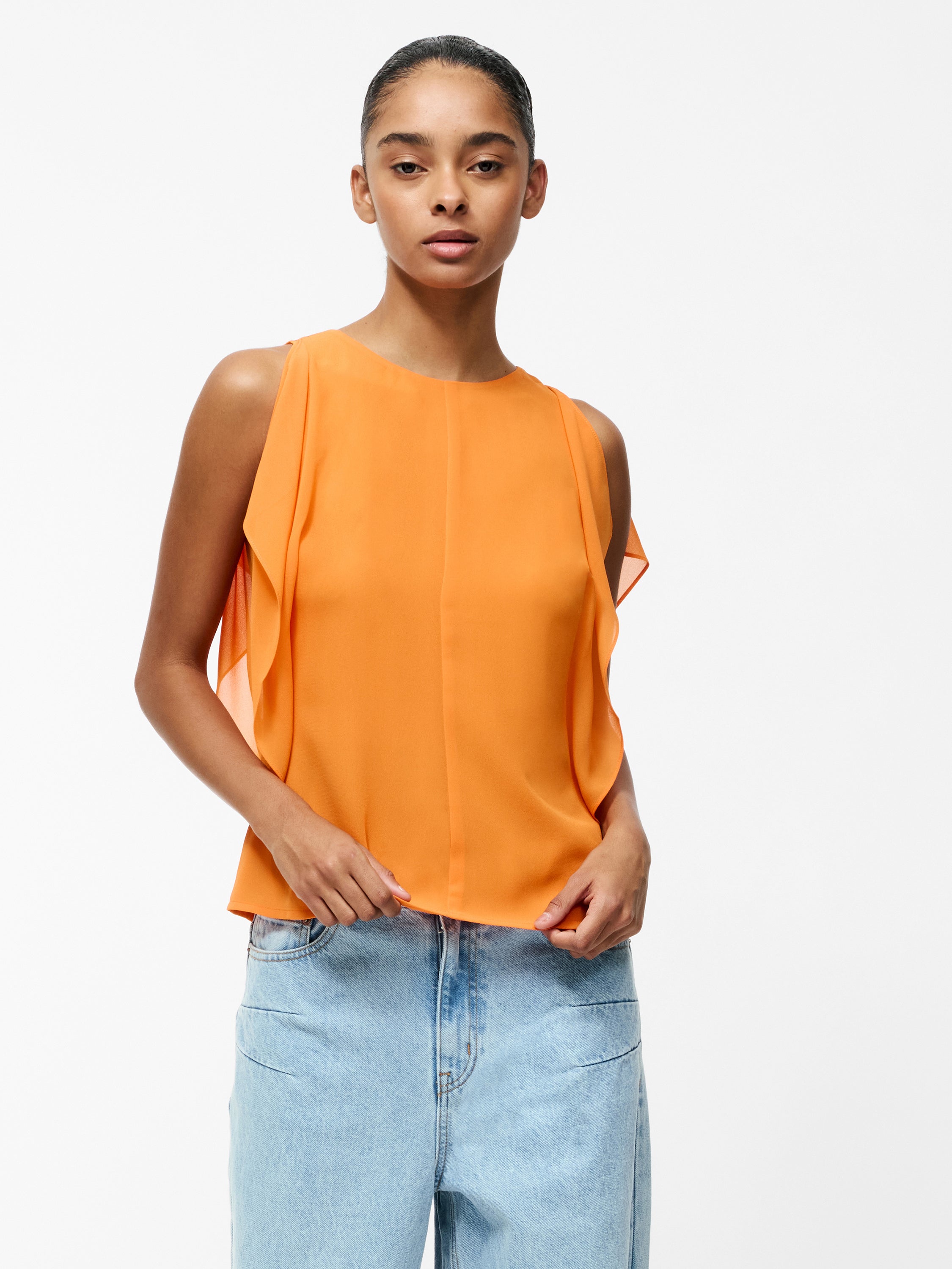 Eden Georgette Flutter Sleeve Top