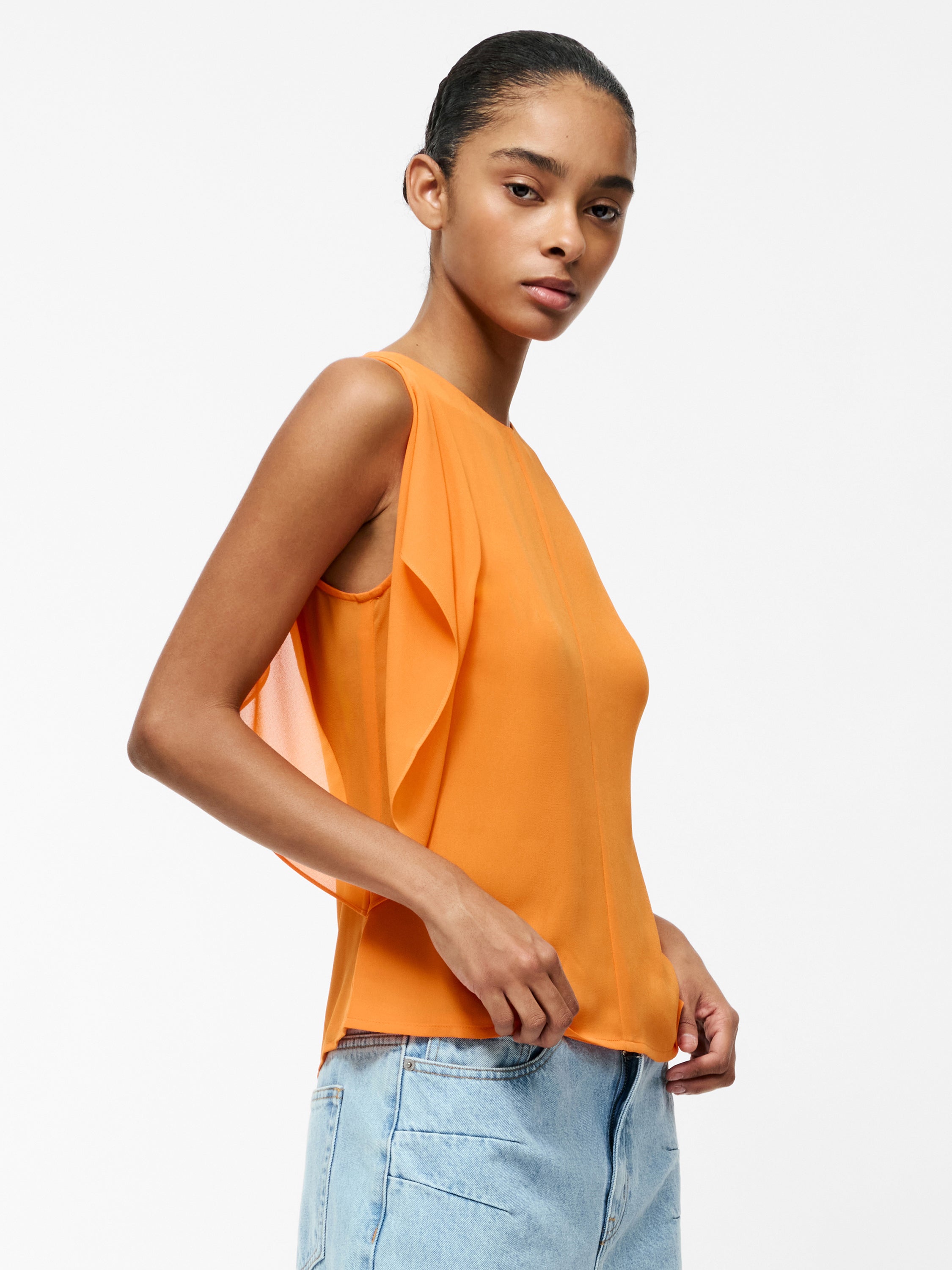 Eden Georgette Flutter Sleeve Top