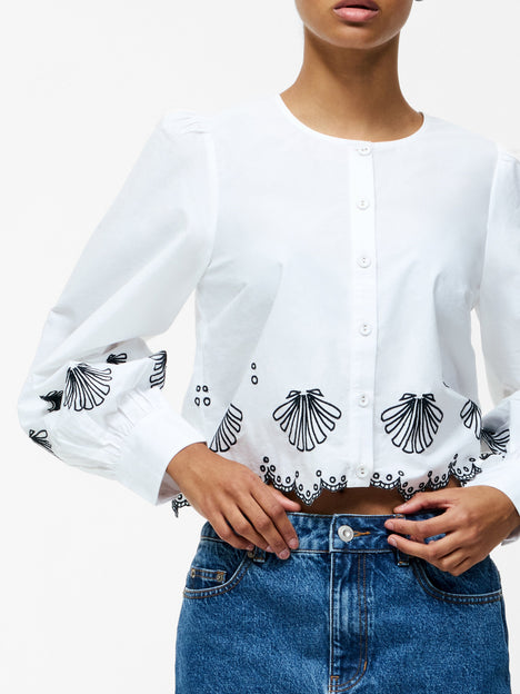Cambria Cotton Embroidered Long Sleeve Shirt