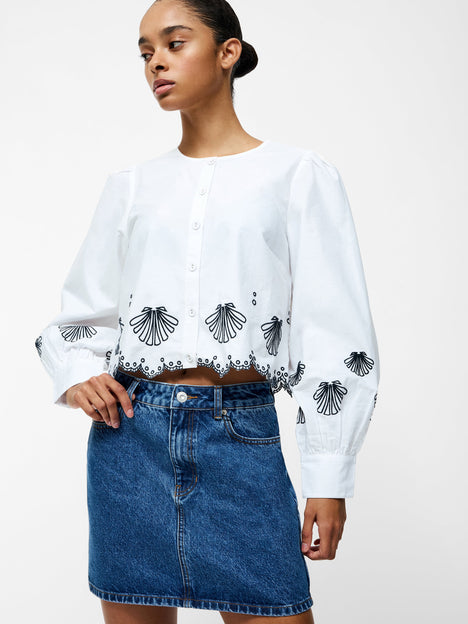 Cambria Cotton Embroidered Long Sleeve Shirt