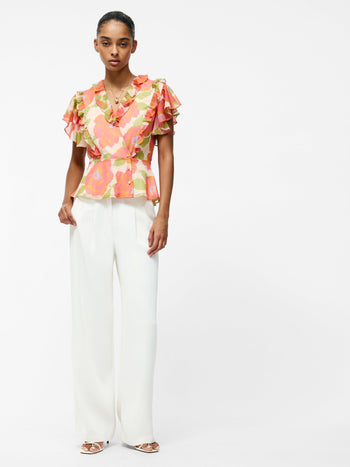 Louisa Hallie Crinkle Ruffle Blouse