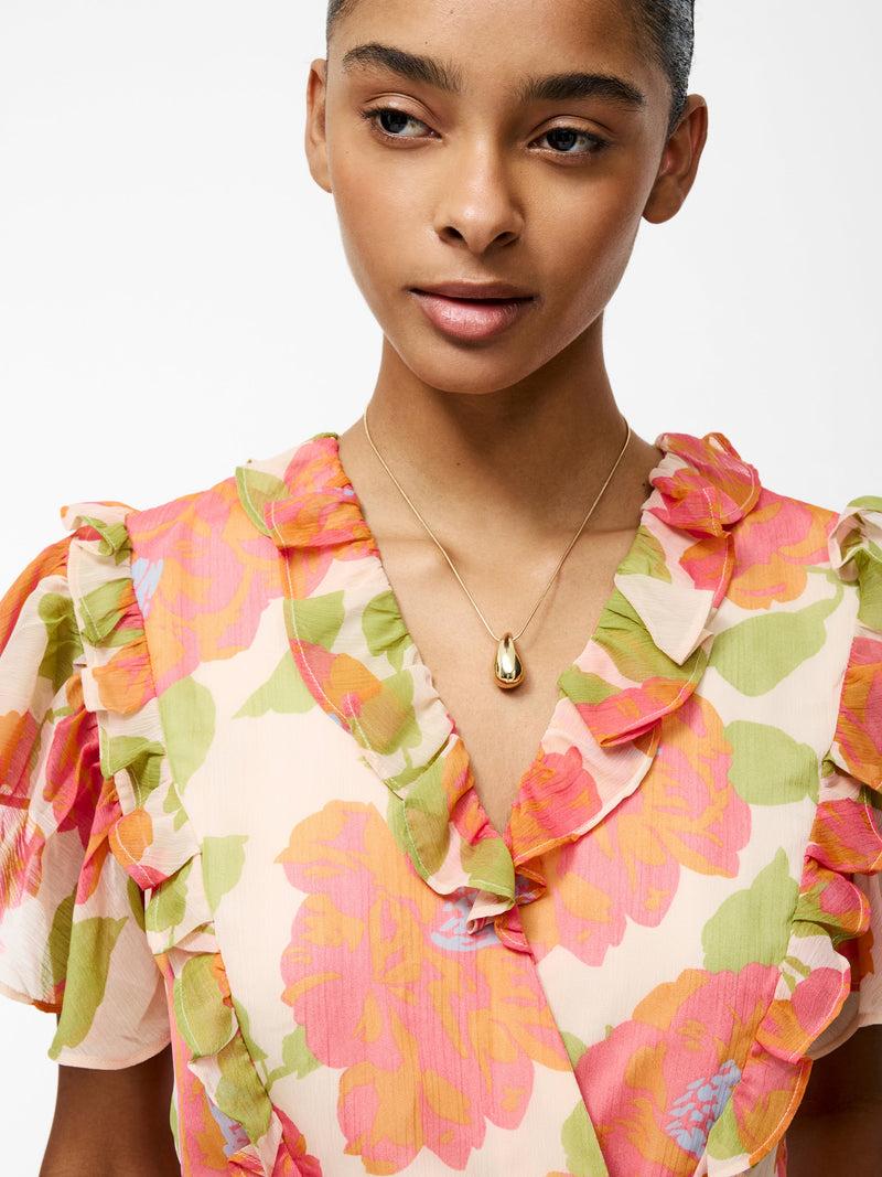 Louisa Hallie Crinkle Ruffle Blouse