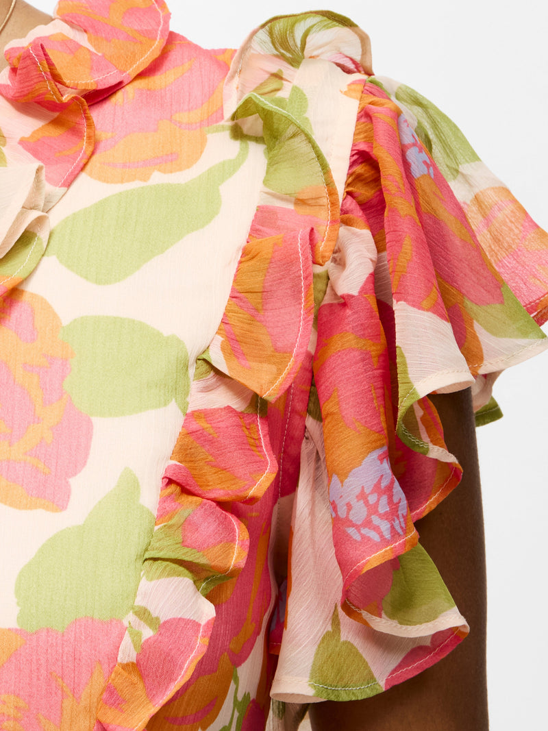 Louisa Hallie Crinkle Ruffle Blouse