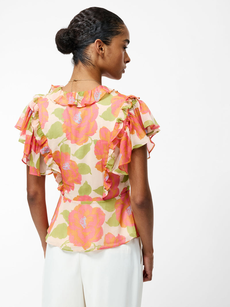 Louisa Hallie Crinkle Ruffle Blouse