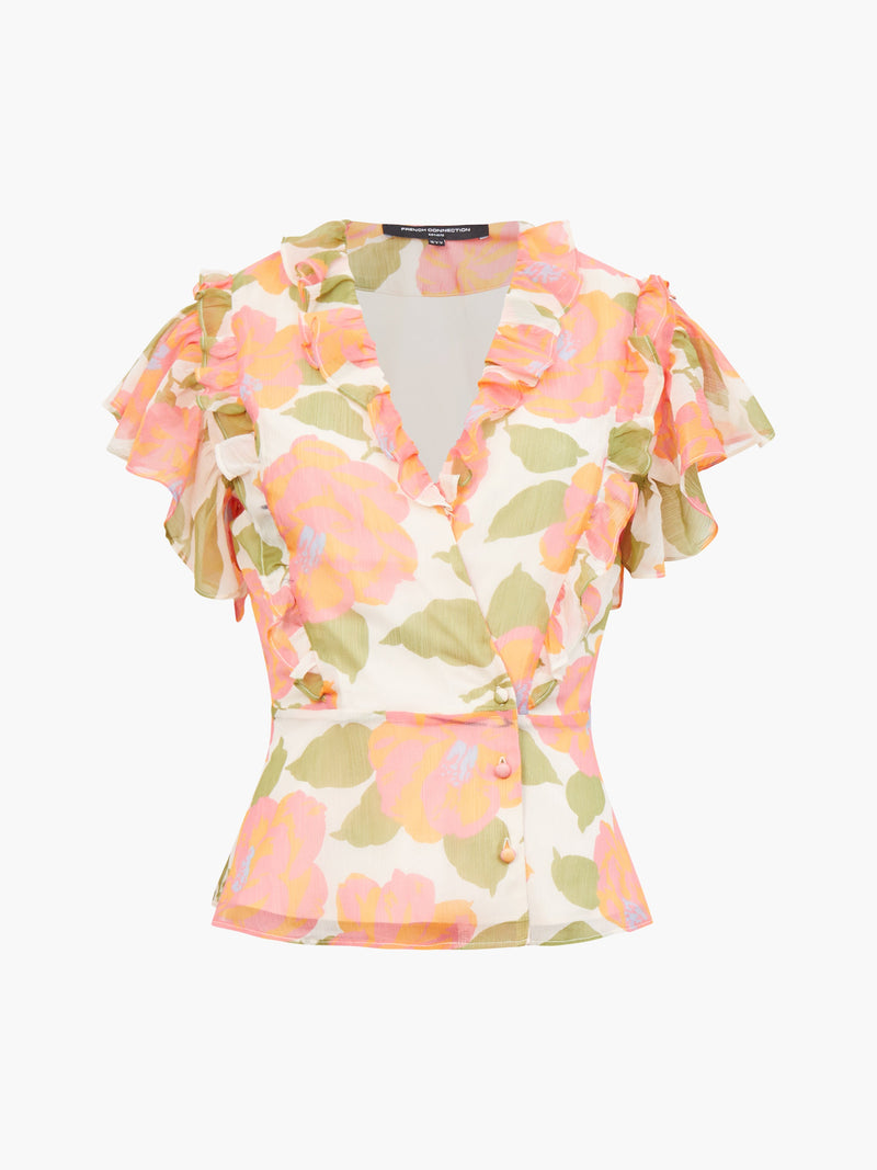 Louisa Hallie Crinkle Ruffle Blouse
