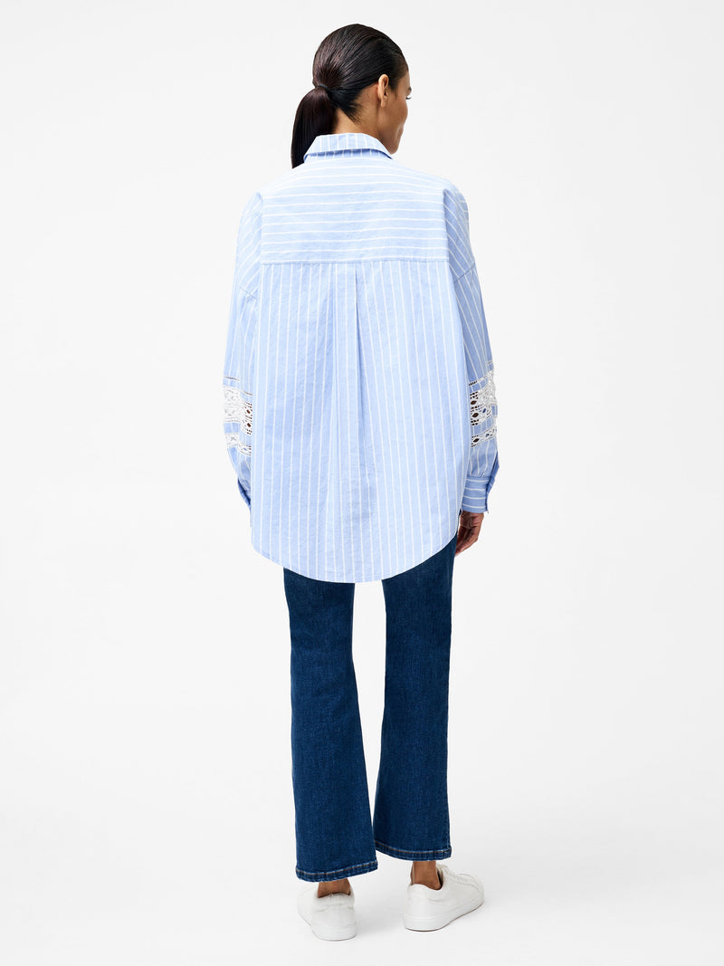 Cambria Cotton Stripe Embroidered Popover Shirt