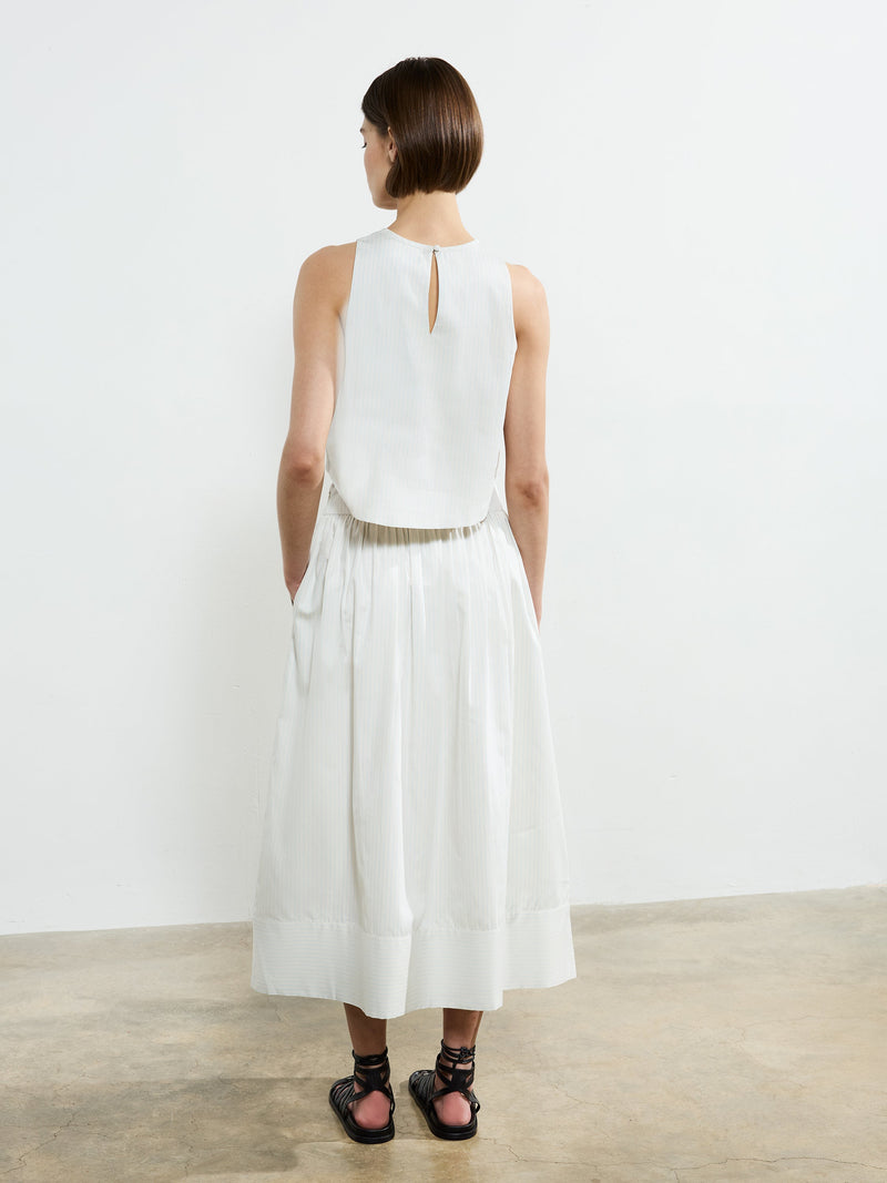 Pinstripe Poplin Shell Top