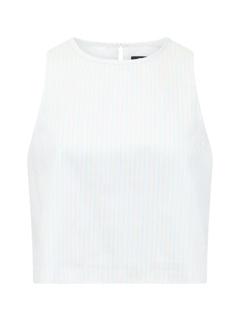 Pinstripe Poplin Shell Top