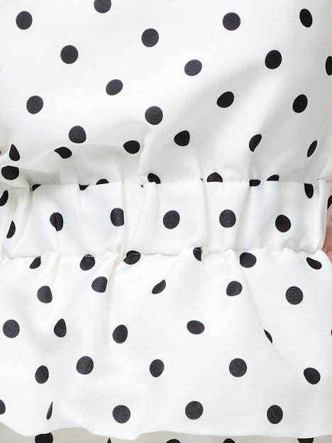 Strapless Polka Dot Peplum Top