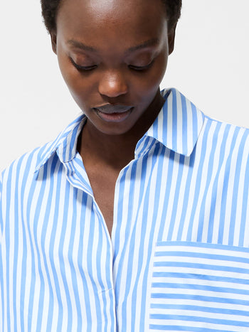 Stripe Relaxed Popover Shirt