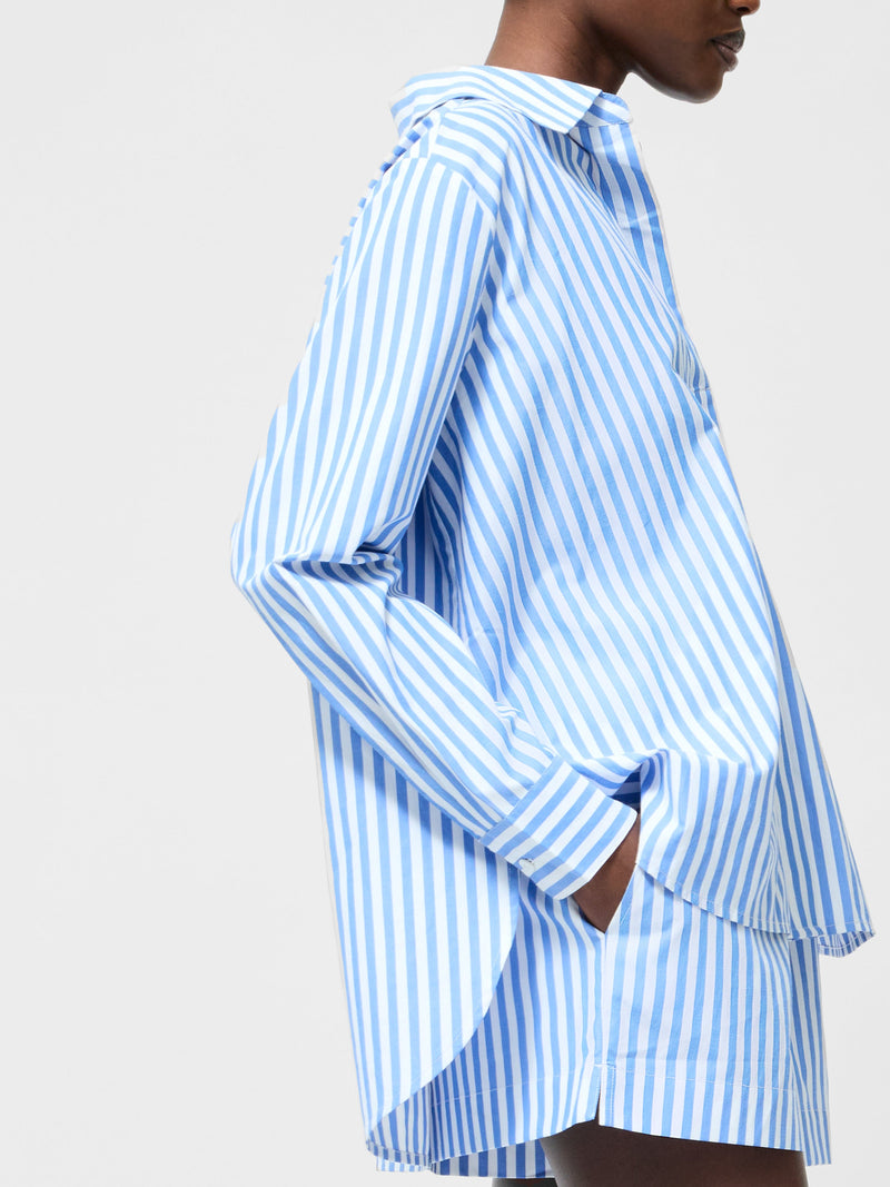 Stripe Relaxed Popover Shirt