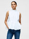 High Neck Sleeveless Poplin Top