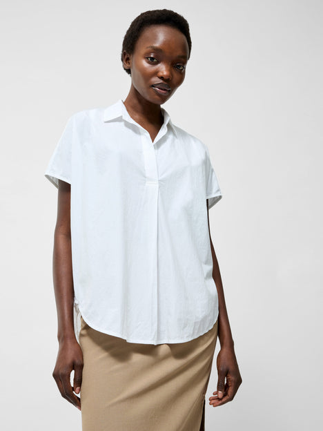Broderie Back Short Sleeve Popover Shirt