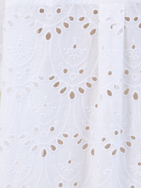Broderie Back Short Sleeve Popover Shirt