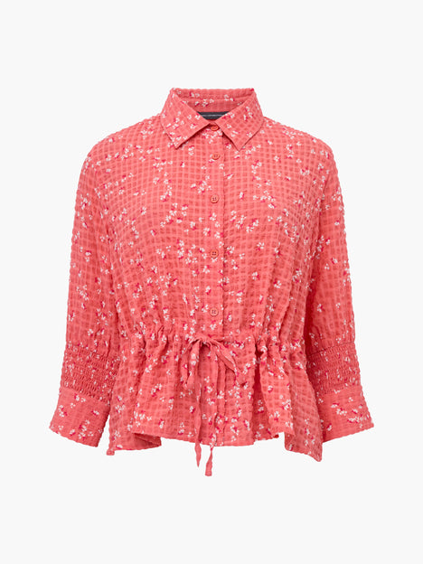 Erin Seersucker Tie Waist Shirt