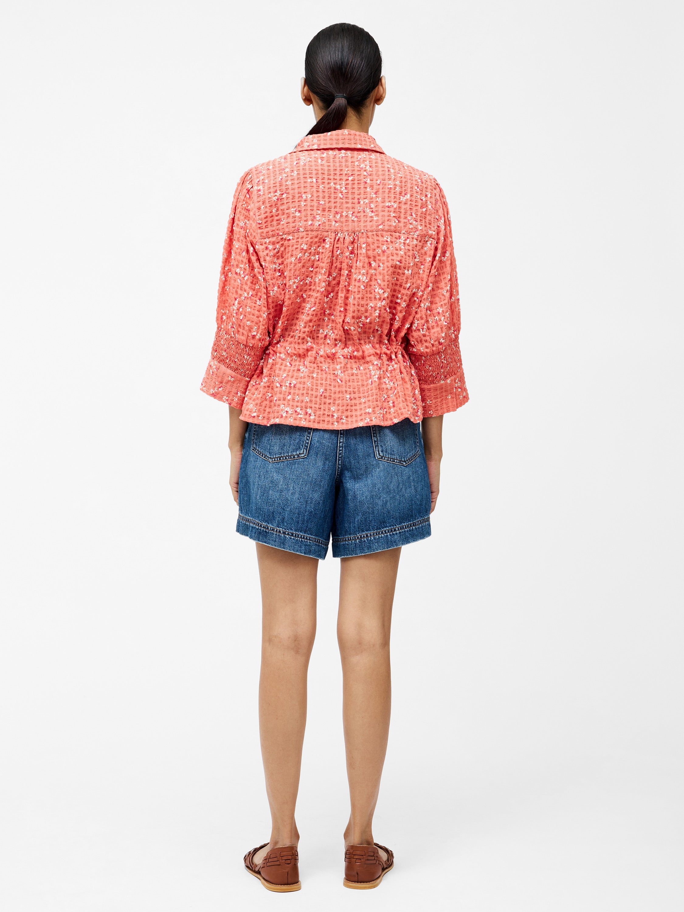 Erin Seersucker Tie Waist Shirt