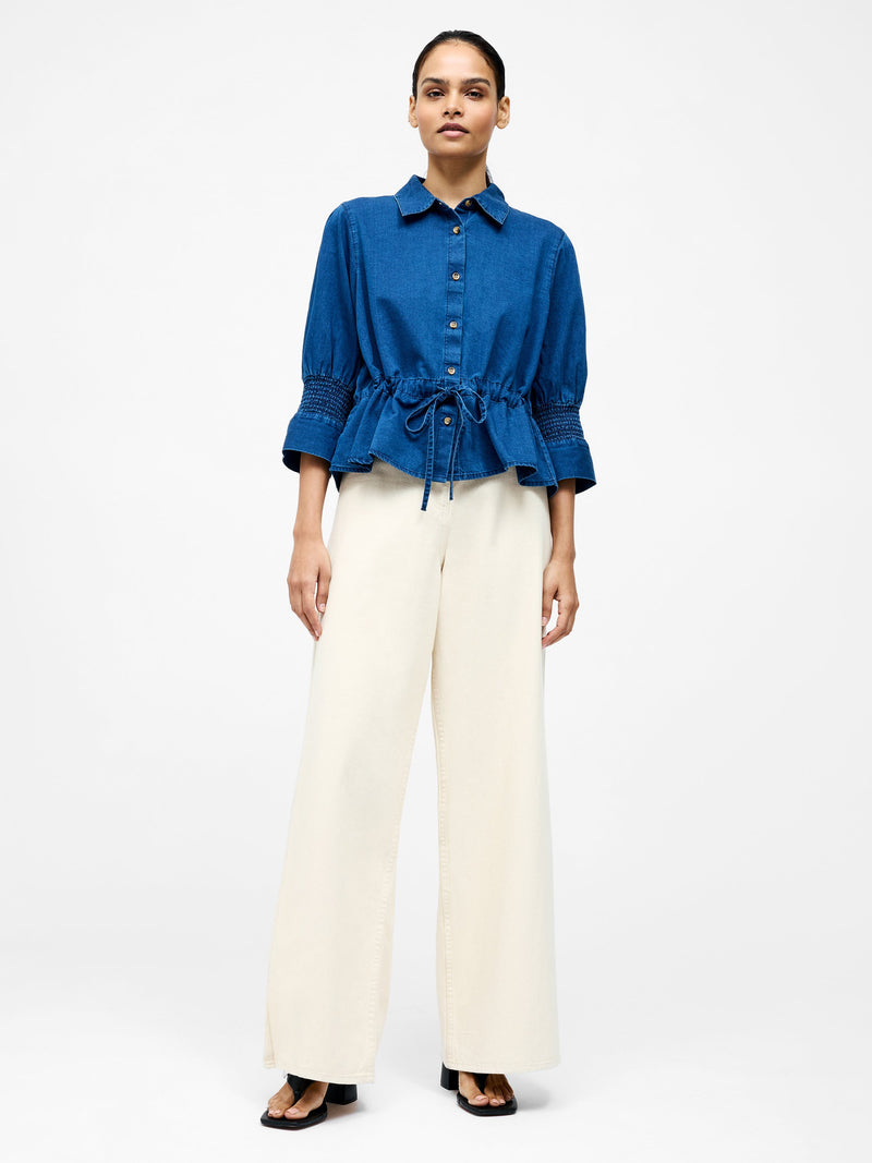 Chambray Tie Waist Top