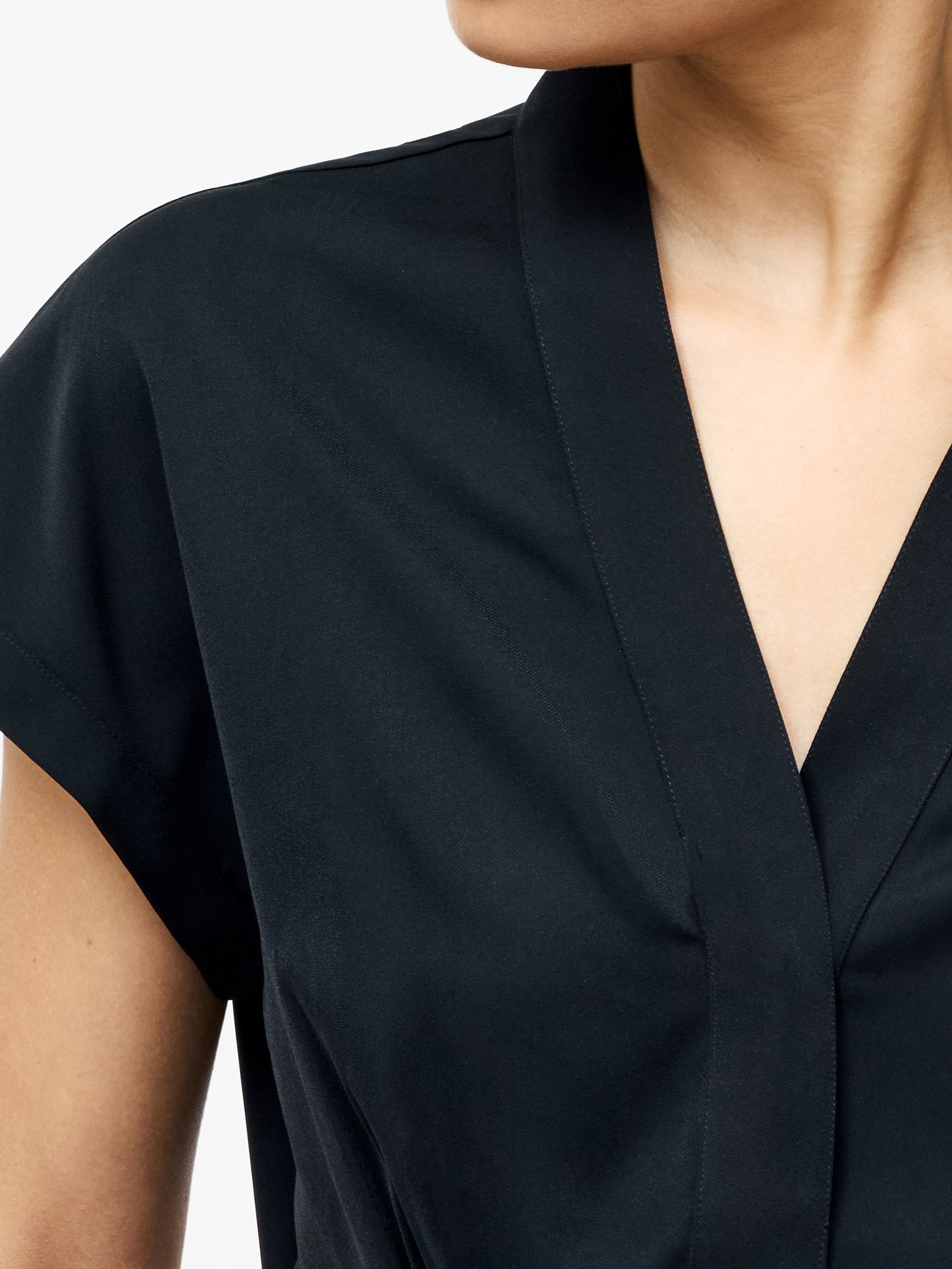 Crepe V Neck Blouse