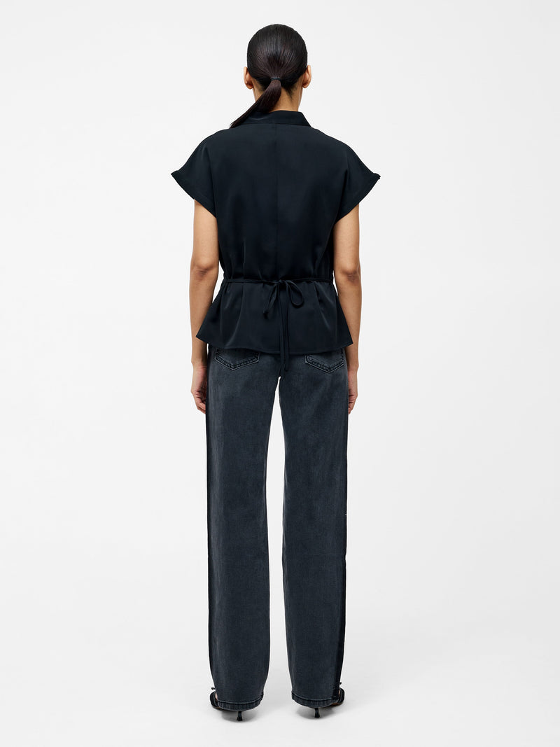 Crepe V Neck Blouse