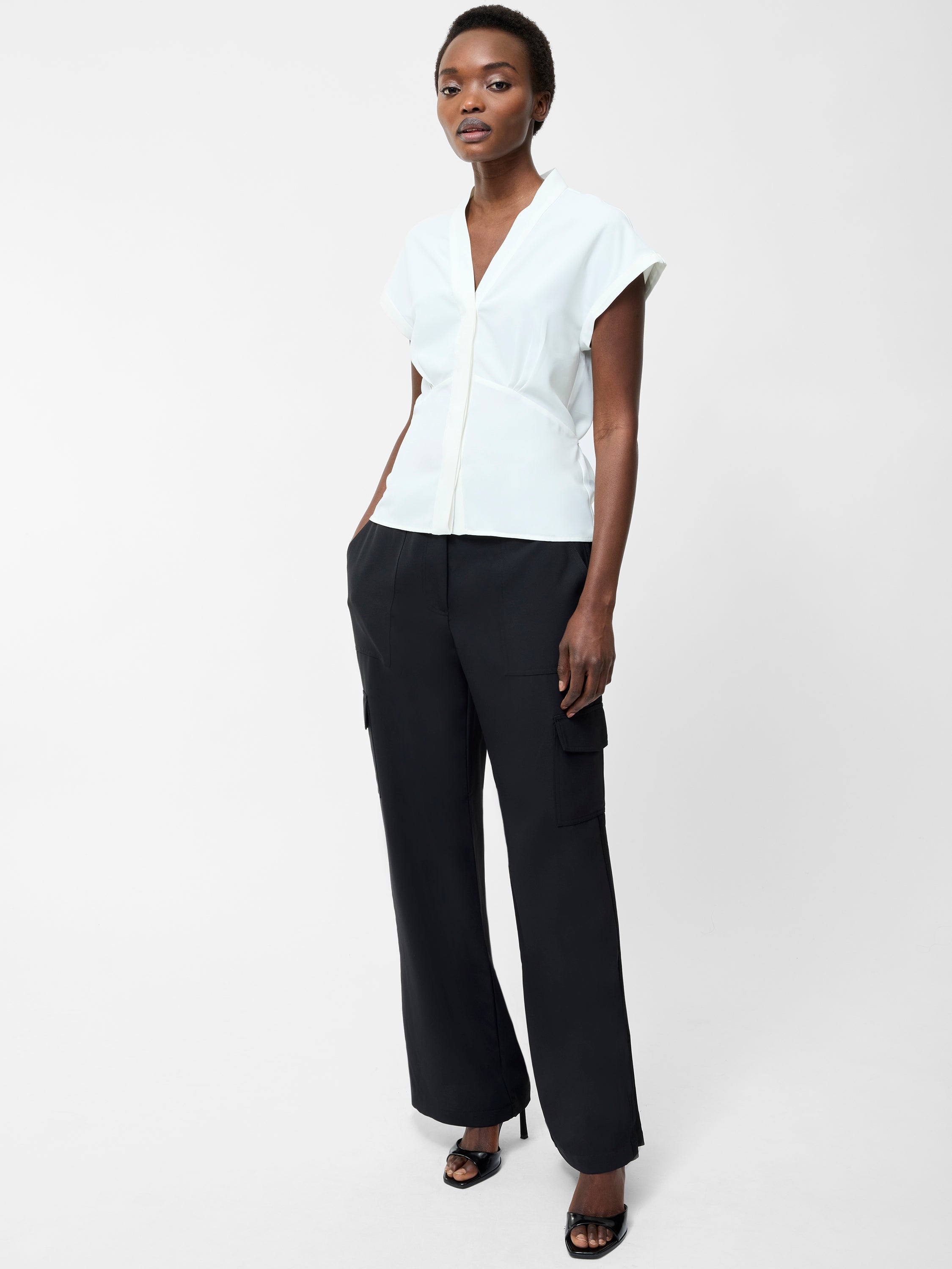 Crepe V Neck Blouse