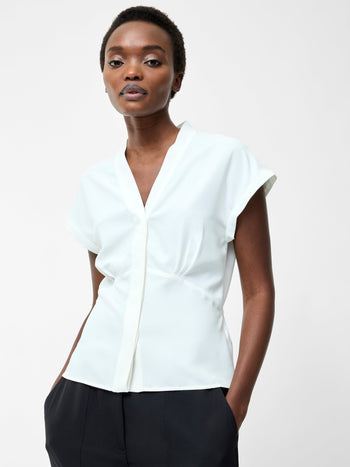 Crepe V Neck Blouse