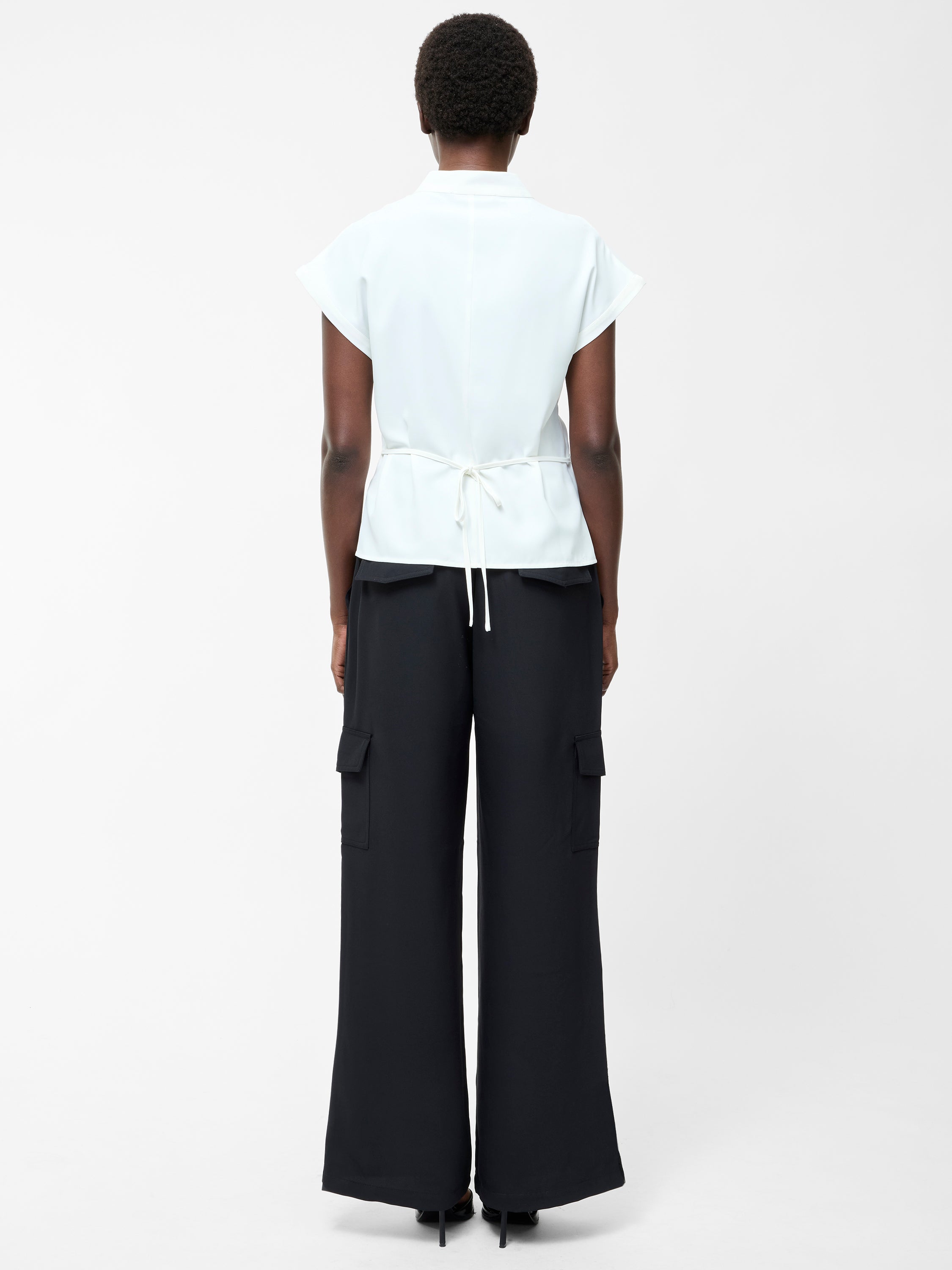 Crepe V Neck Blouse