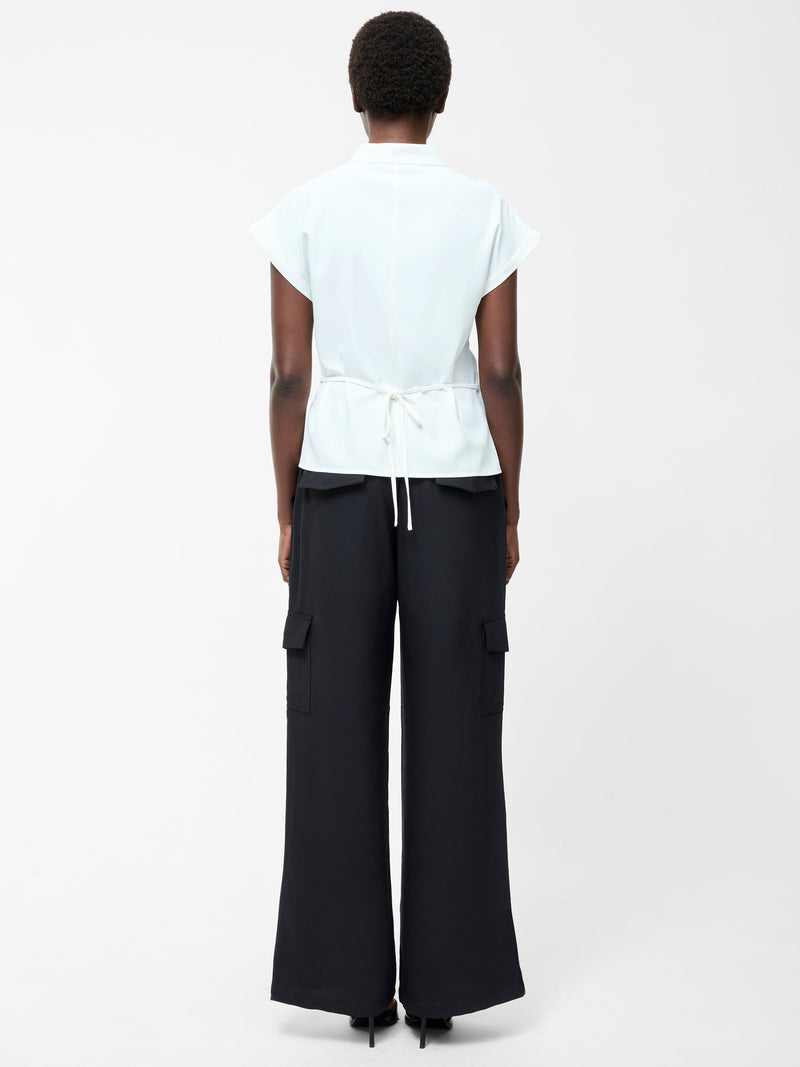 Crepe V Neck Blouse