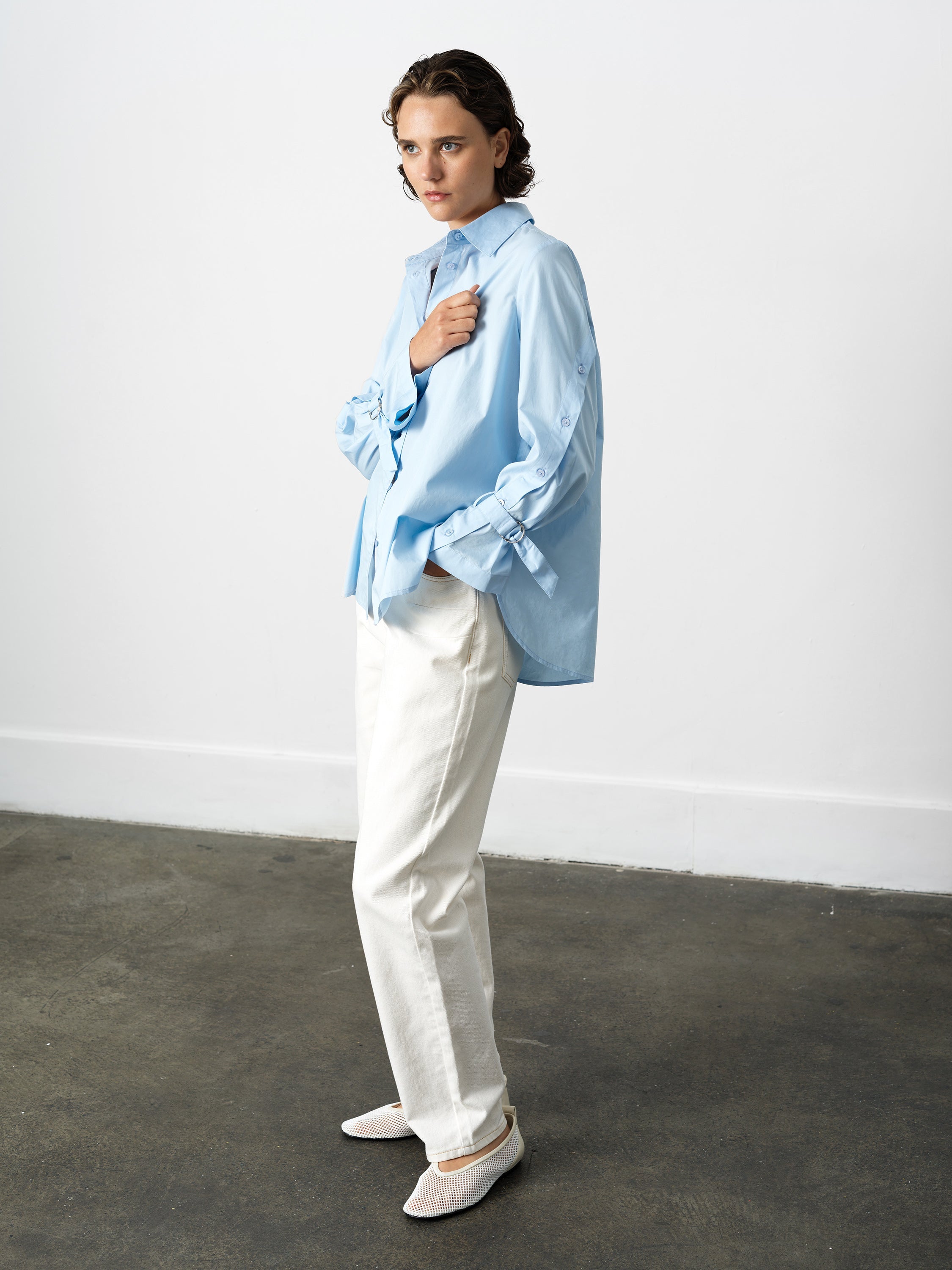 Cambria Longline Button Detail Sleeve Shirt