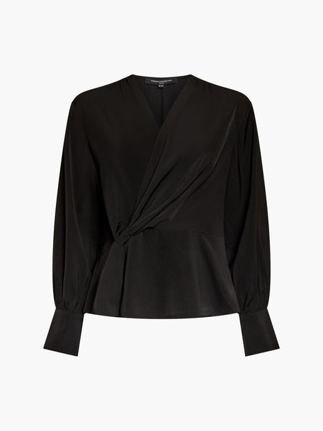 Laurel Crepe Wrap Peplum Top