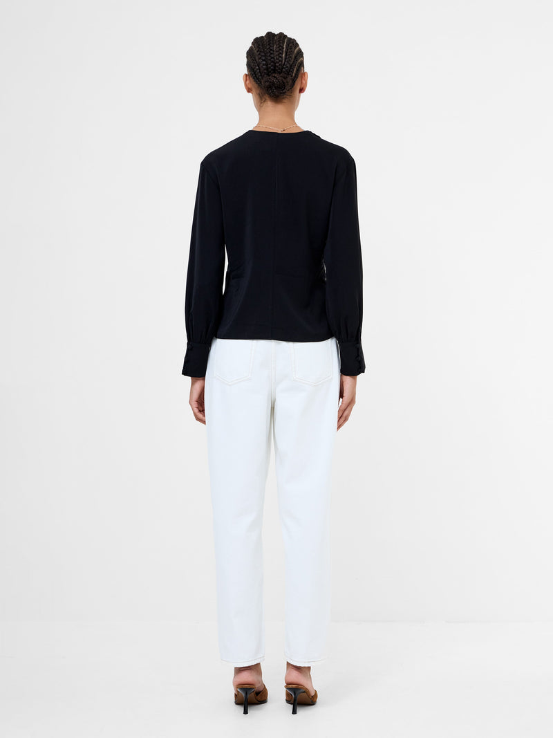 Laurel Crepe Wrap Peplum Top