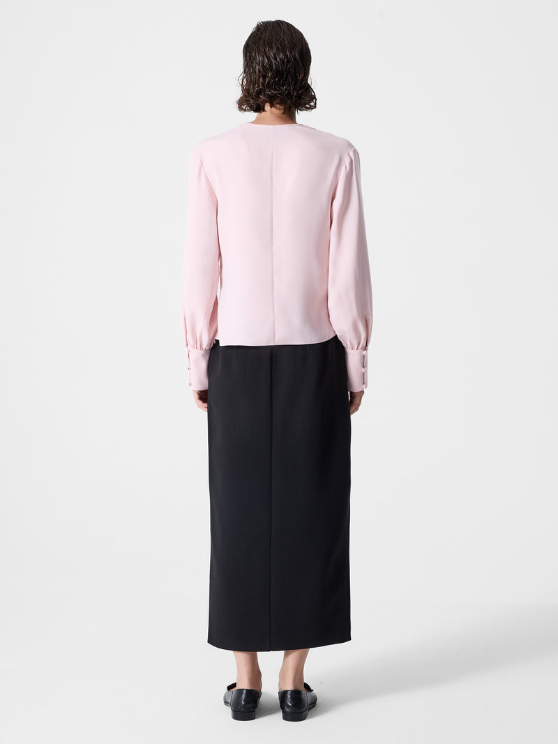 Laurel Crepe Wrap Peplum Top