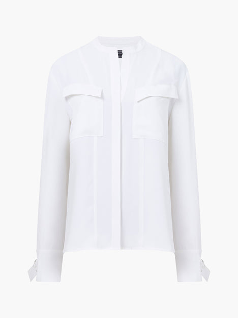 Mindy Collarless Long Sleeve Shirt