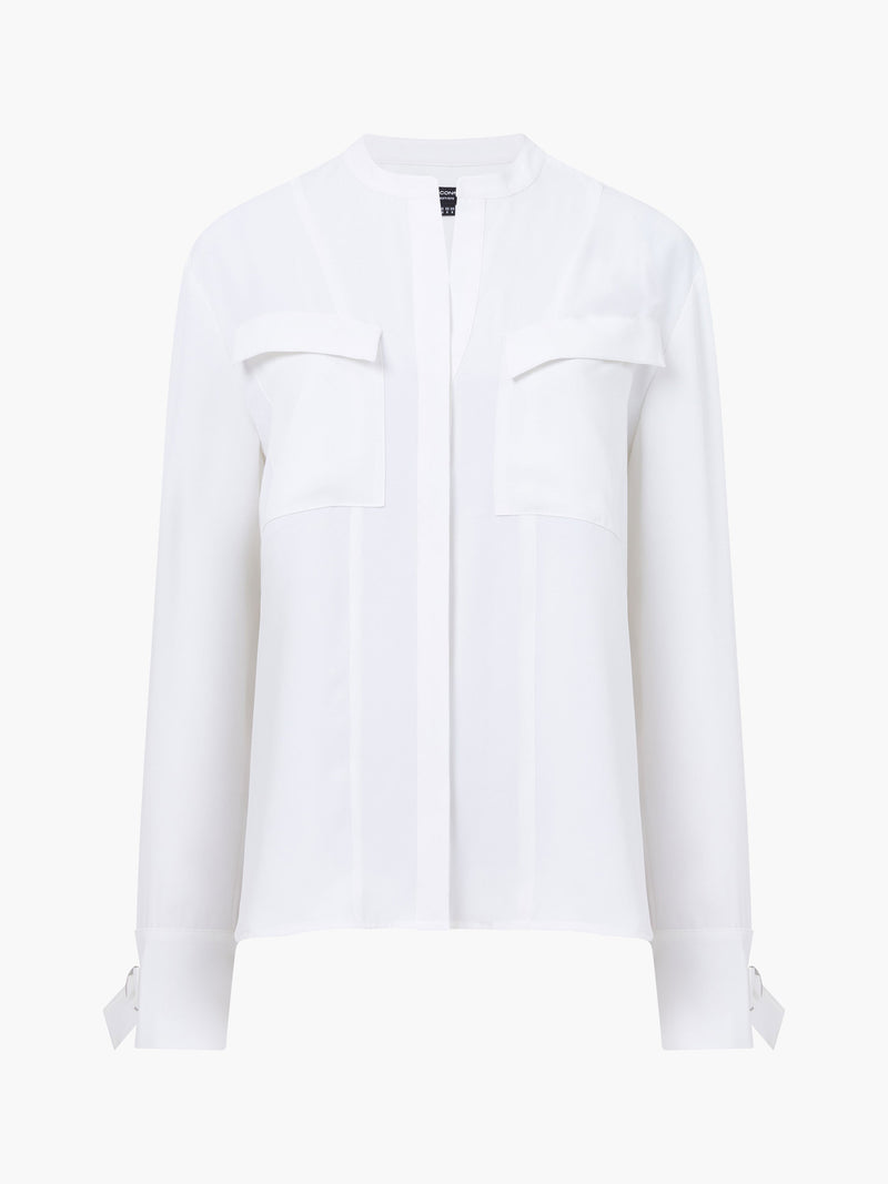 Mindy Collarless Long Sleeve Shirt