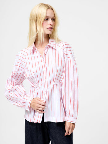 Cambria Dobby Pleat Stripe Shirt