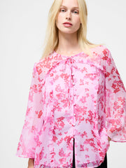 Isla Hallie Crinkle Tie Neck Top
