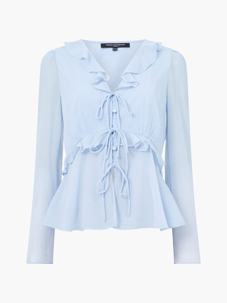 Emina Chiffon Frill Tie Up Top