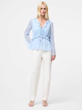 Emina Chiffon Frill Tie Up Top