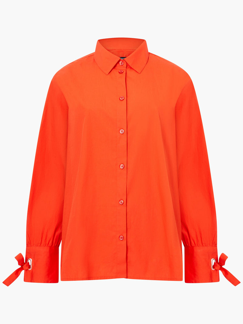 Cambria Cotton Tie Up Bow Shirt