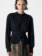 Arezzo Long Sleeve Waist Tie Shirt