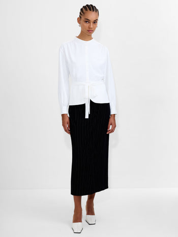 Arezzo Long Sleeve Waist Tie Shirt