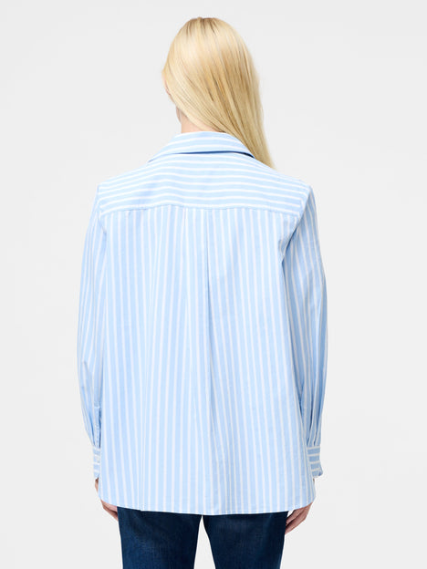 Cambria Cotton Embroidered Floral Stripe Shirt