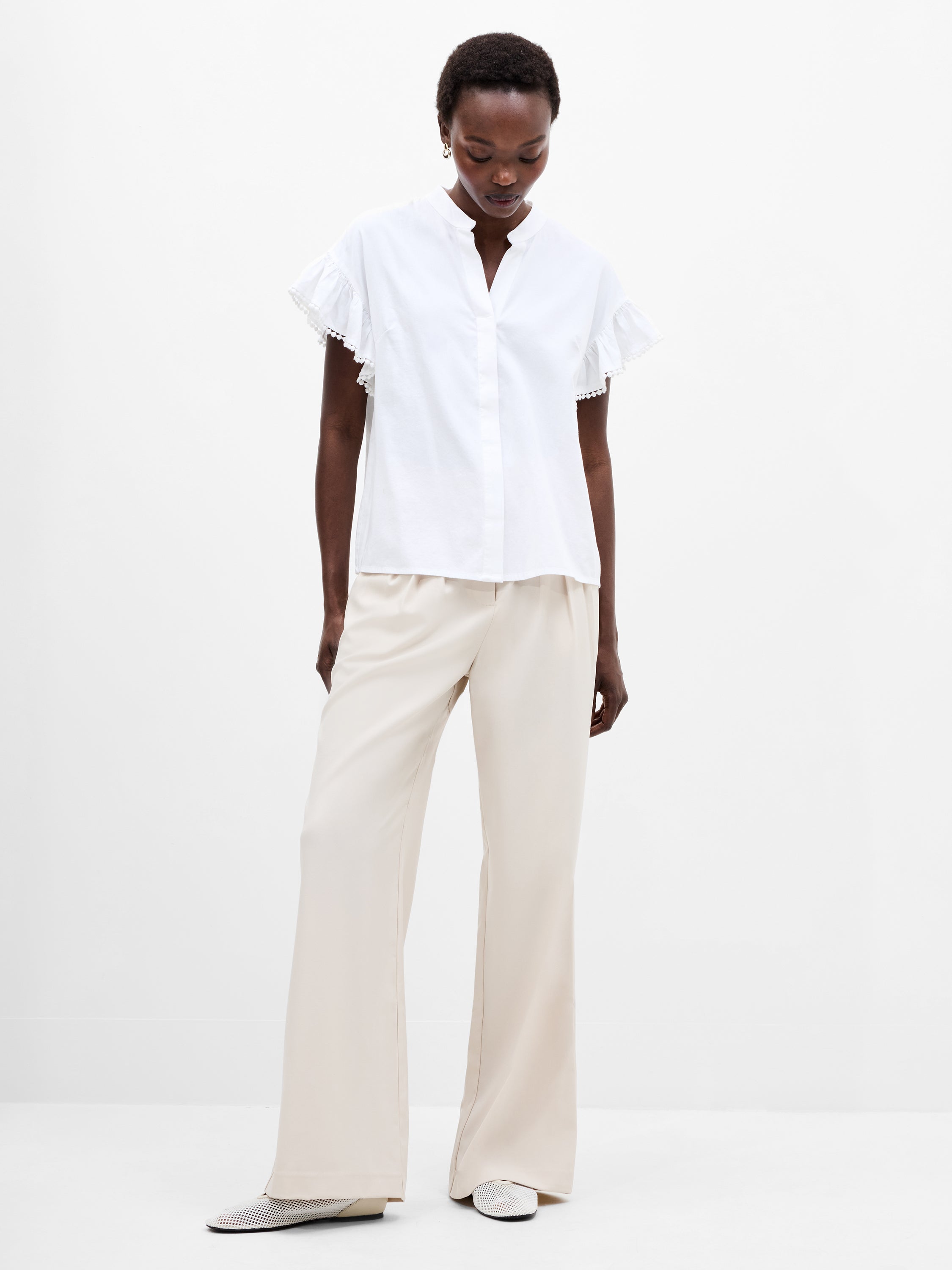 Sindey Cotton Half Placket Trim Detail Shirt