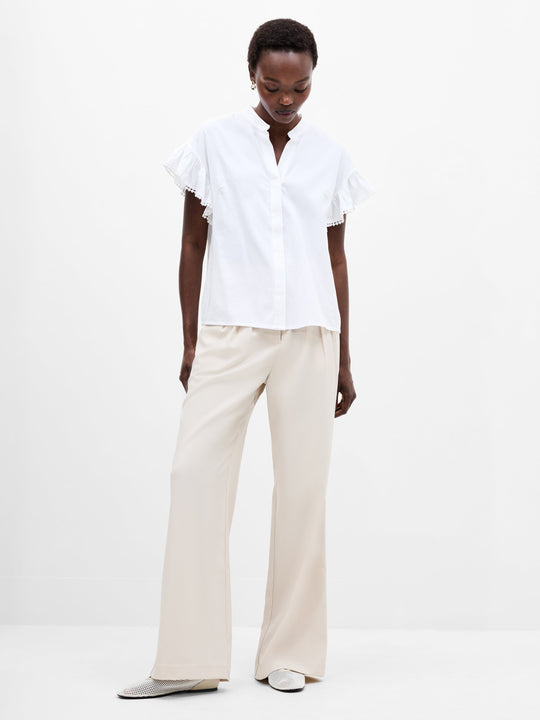 Sindey Cotton Half Placket Trim Detail Shirt