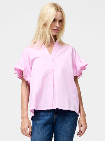 Sindey Cotton Half Placket Trim Detail Shirt