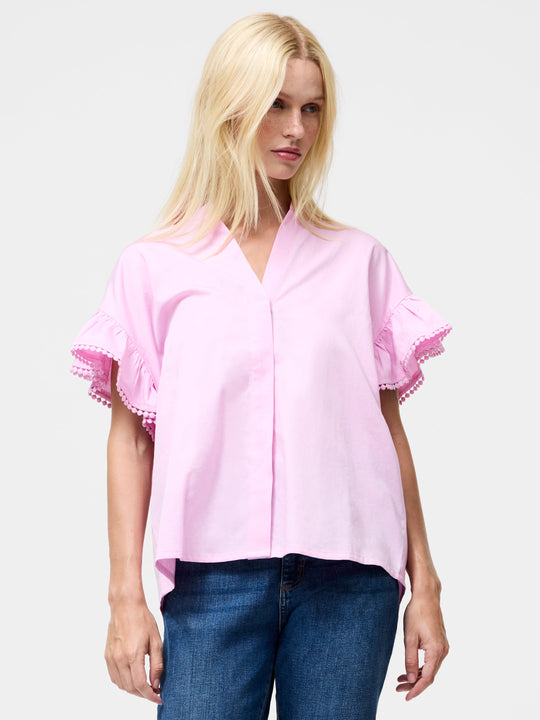 Sindey Cotton Half Placket Trim Detail Shirt