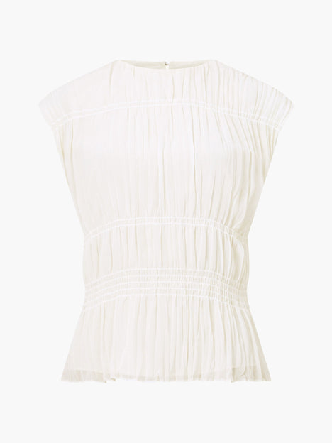Saylor Pleated Georgette Sleeveless Top