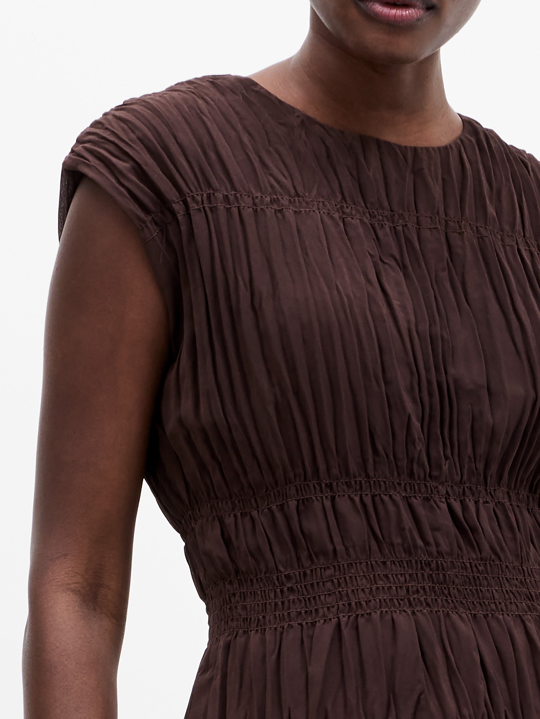 Saylor Pleated Georgette Sleeveless Top