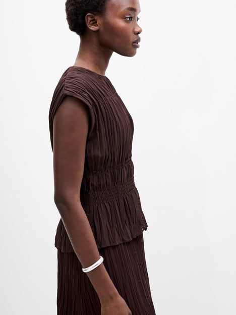 Saylor Pleated Georgette Sleeveless Top