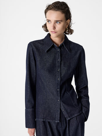 Fletcher Denim Long Sleeve Fitted Shirt