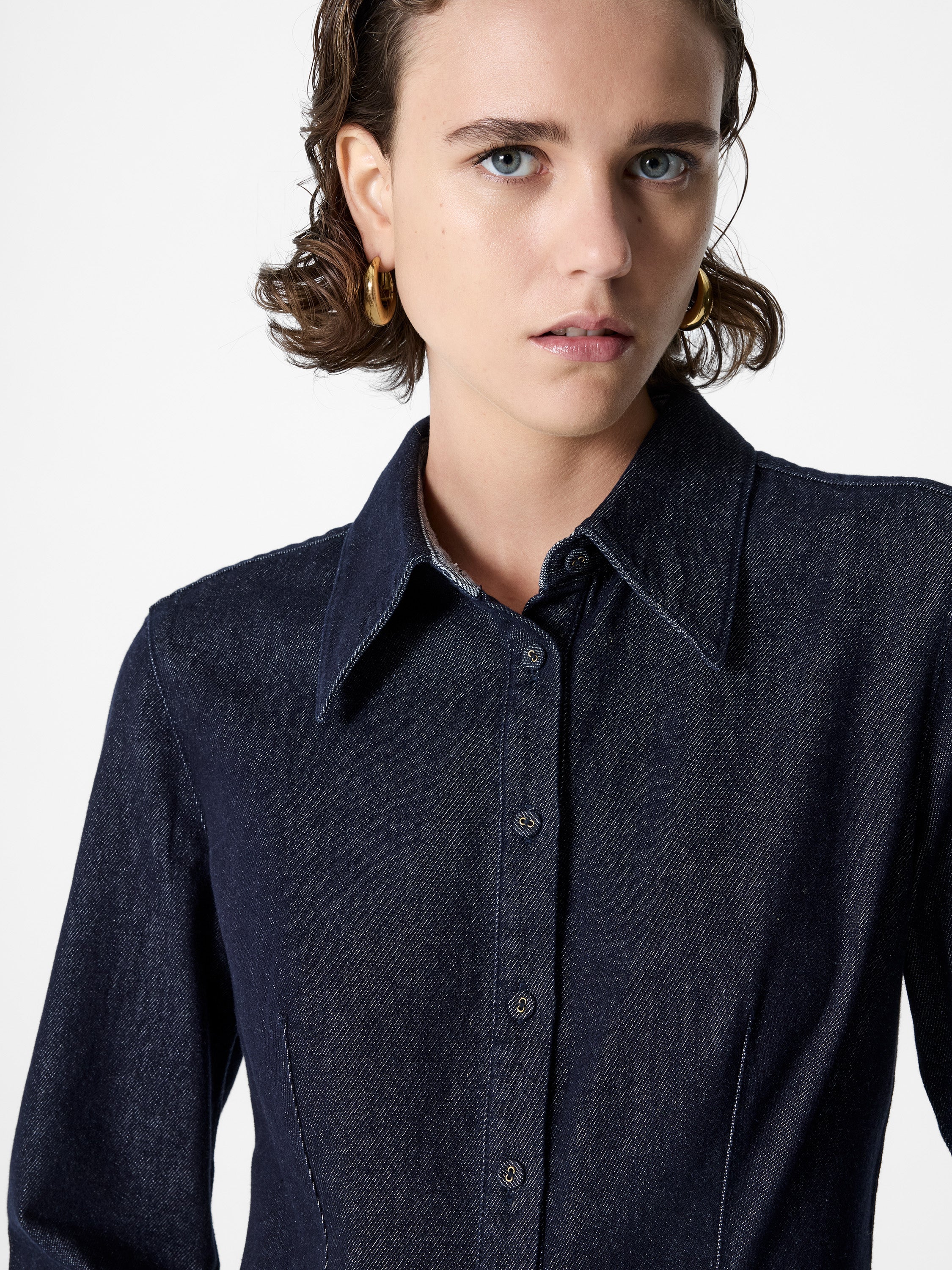 Fletcher Denim Long Sleeve Fitted Shirt